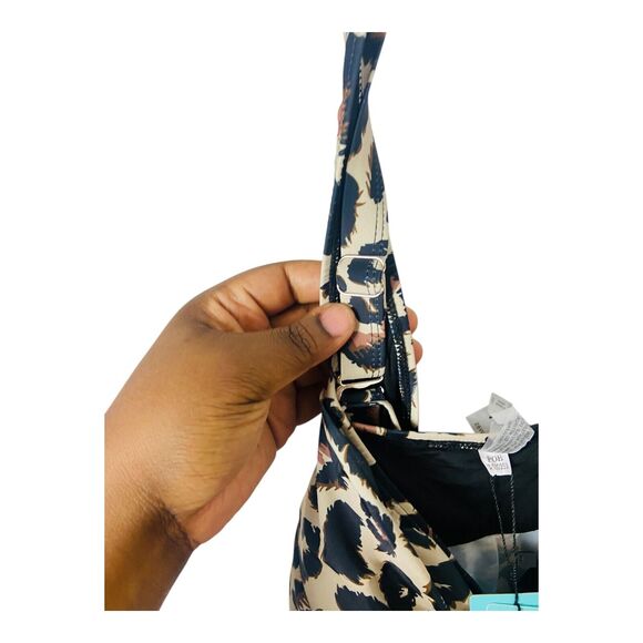 NWT Aqua Eve Womens Leopard Swim Tankini Adjustable Straps Padded Brown 26W - Picture 7 of 7